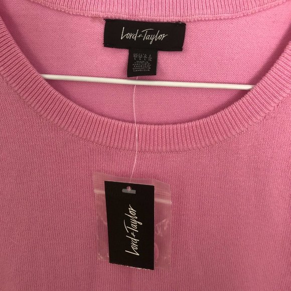 🎆 Lord & Taylor Pullover Women's L Rose Quartz Crew Neck Knit Sweater NWT - Picture 2 of 4